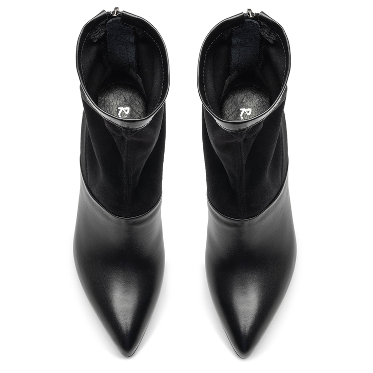 Botki R.Polański 906 - Czarny Lico/Czarny Zamsz