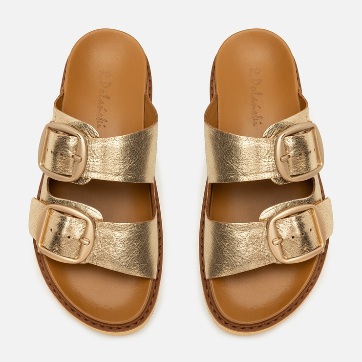 Klapki R.Polański 2157 - Złoty Lico