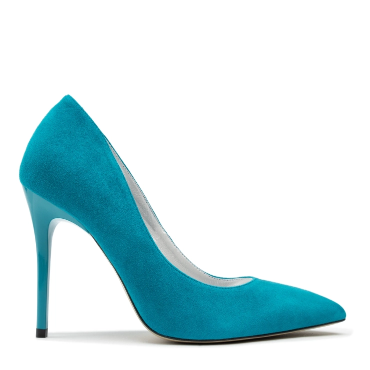 Czółenka R.Polański A001 - Turkus Zamsz