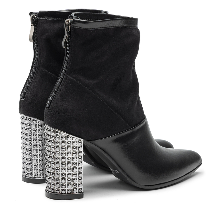 Botki R.Polański 906 - Czarny Lico/Czarny Zamsz