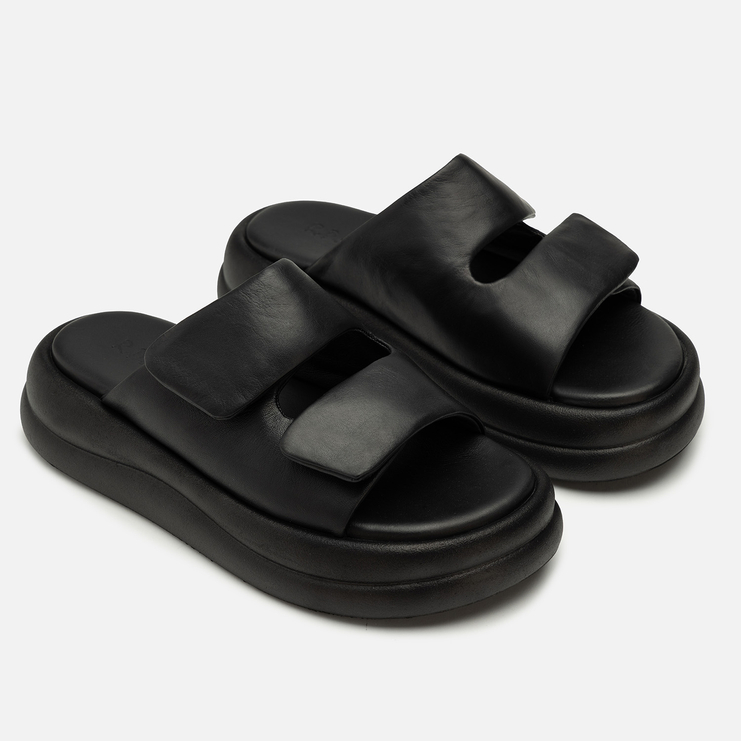 Klapki R.Polański 2195 - Czarny Lico