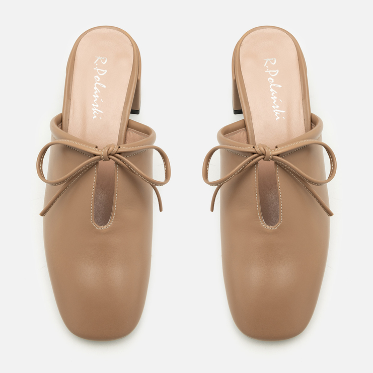 Klapki R.Polański 2132 - Camel Lico