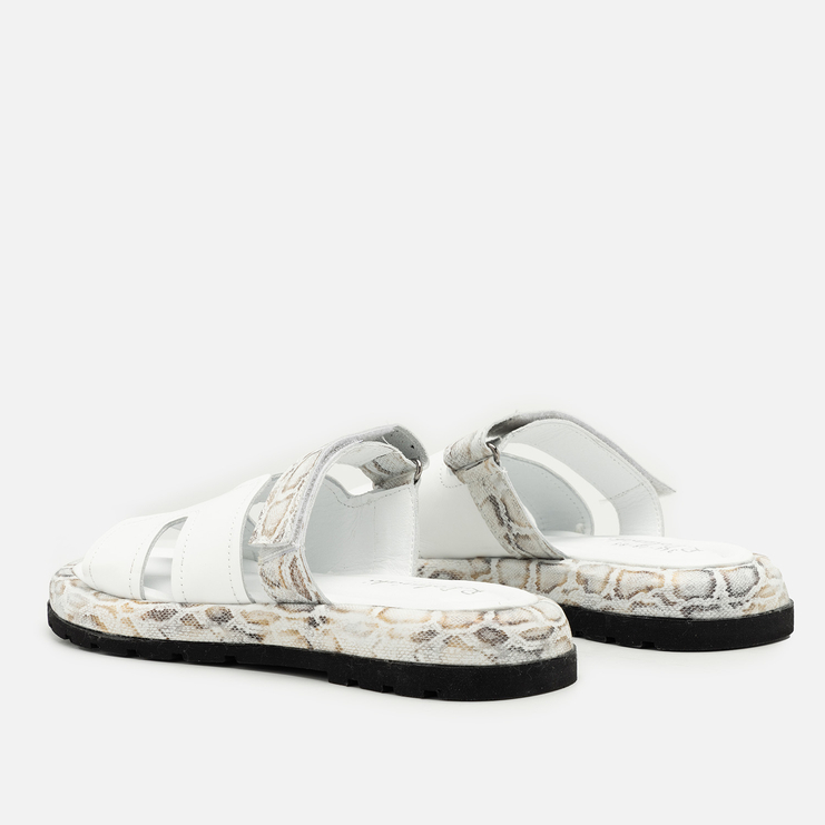 Klapki R.Polański 2137 - Biały/Snake