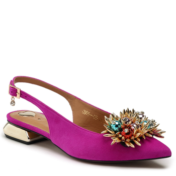 Sandały 1488/L - Fuksja Zamsz