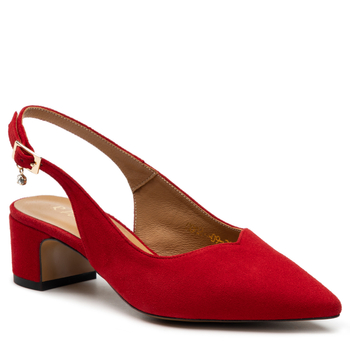 Sandały R.Polański 1120 - Czerwony Zamsz