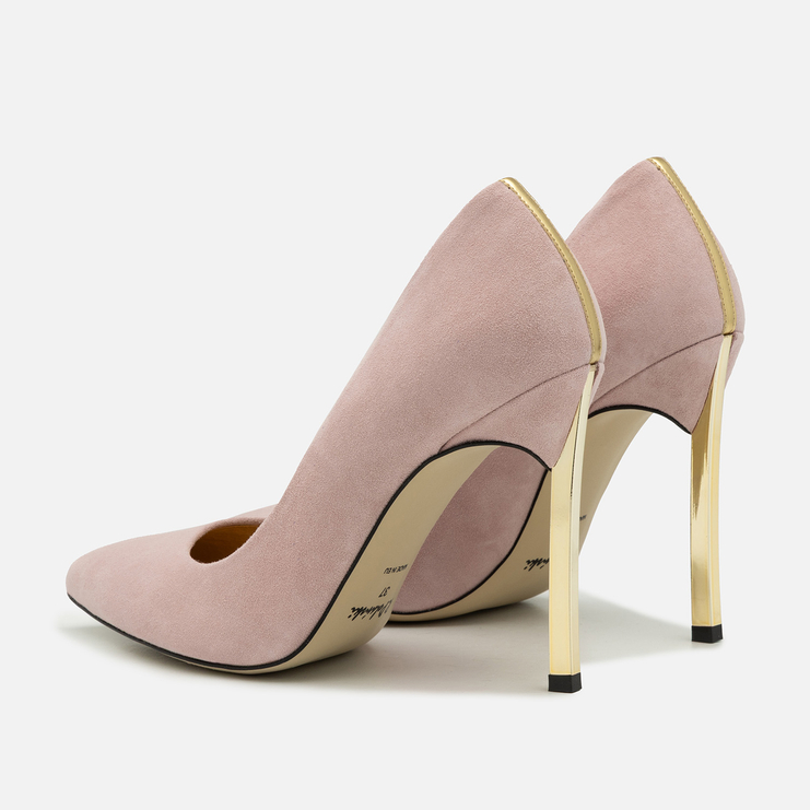 Szpilki 1044 - Różowy Zamsz