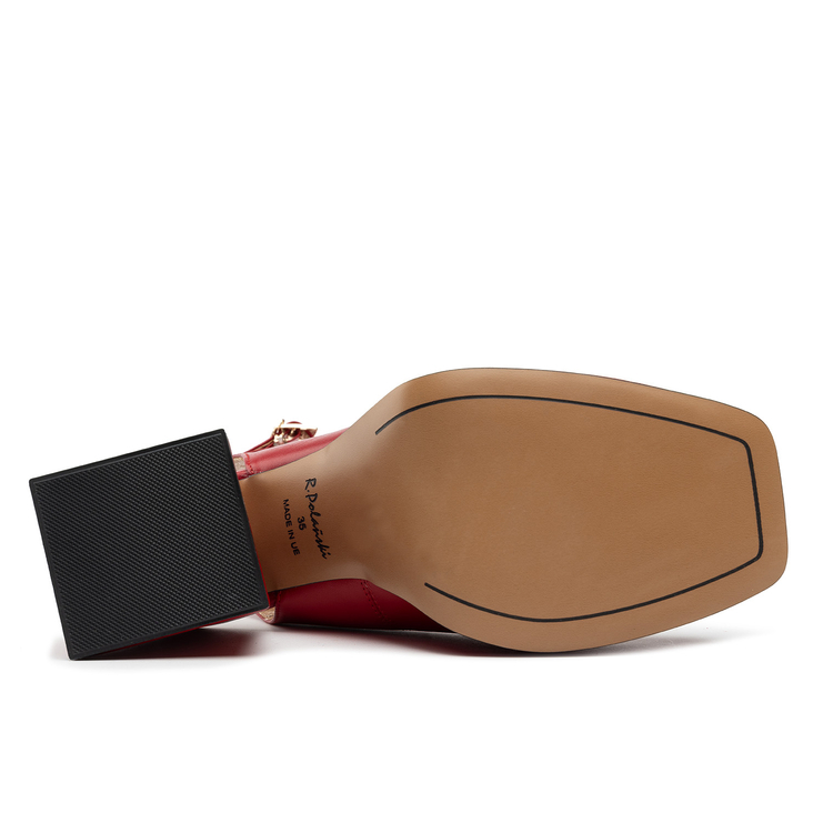 Sandały R.Polański 1491 - Czerwony Lico