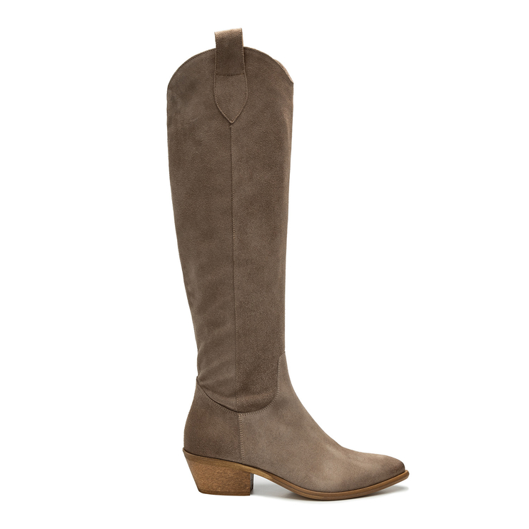 Kozaki R.Polański 1416 - Taupe FR Zamsz