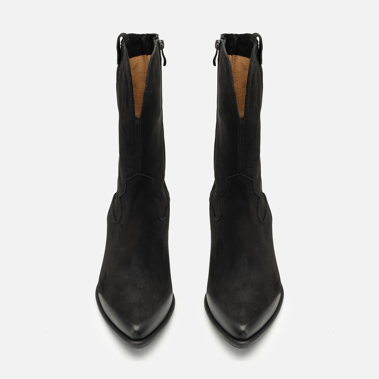 Botki R.Polański 1420 - Czarny Nubuk/Czarny