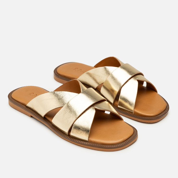 Klapki R.Polański 2221 - Złoty Lico