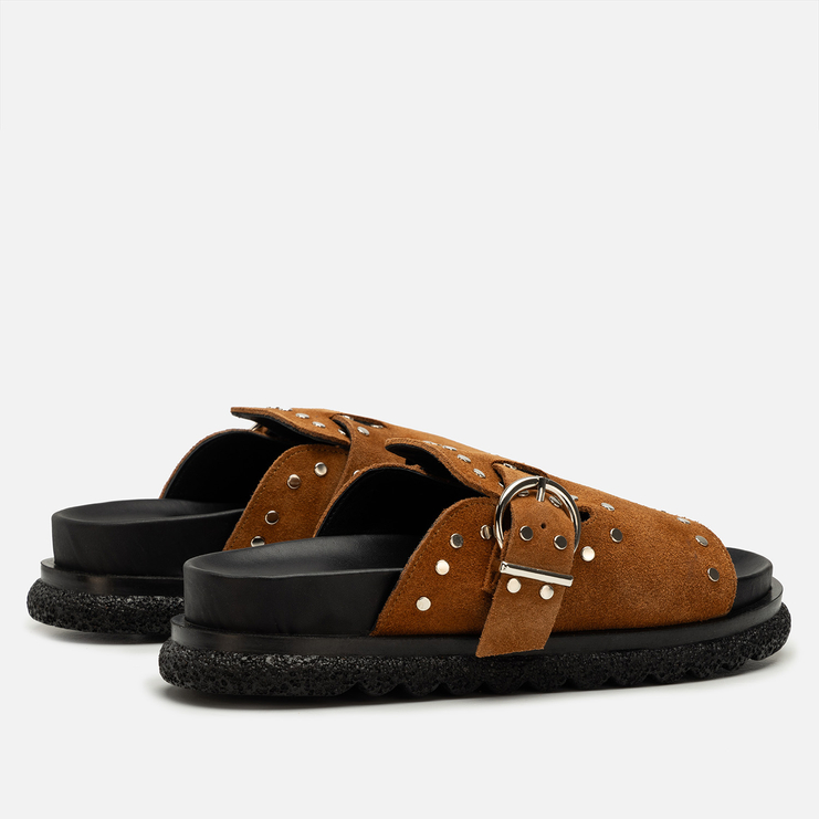 Klapki R.Polański 2160 - Camel Zamsz