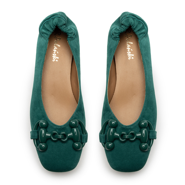 Baleriny R.Polański 1611 - Zielony Zamsz