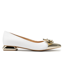 Baleriny R.Polański 1008 - Biały Lico/Złoty