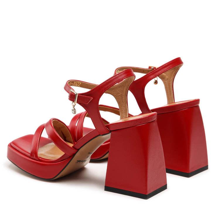 Sandały R.Polański 1458 - Czerwony Lico