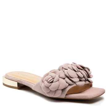 Klapki R.Polański 1281 - Różowy Zamsz