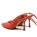 Sandały R.Polański 1421 - Koralowy Zamsz