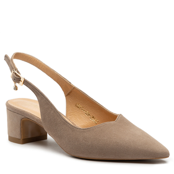 Sandały R.Polański 1120 - Cappuccino Zamsz