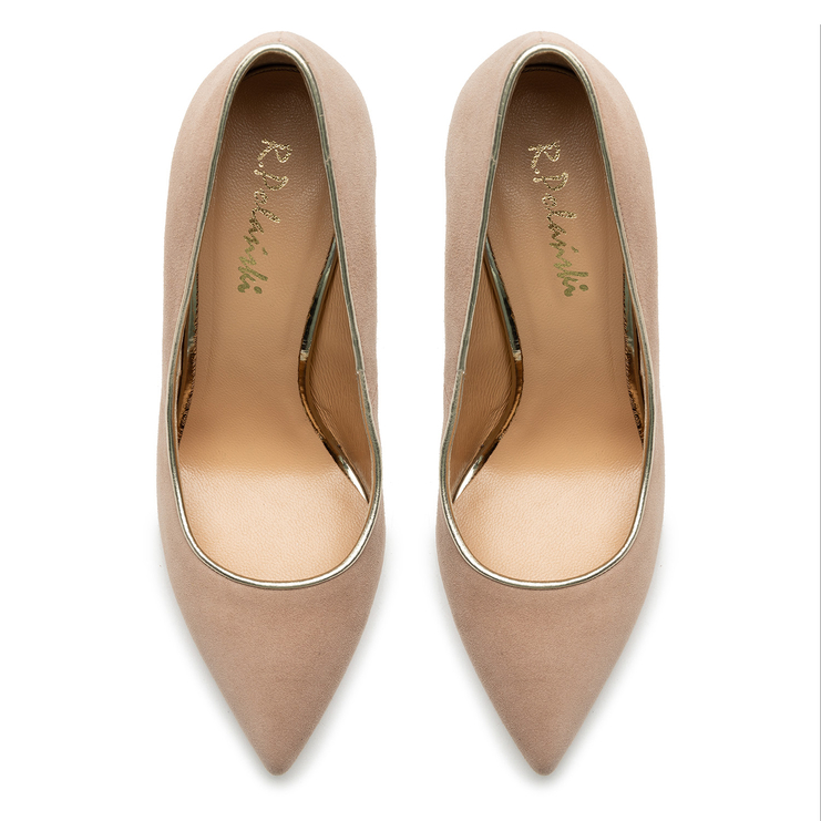 Czółenka R.Polański 1543 - Beżowy Zamsz