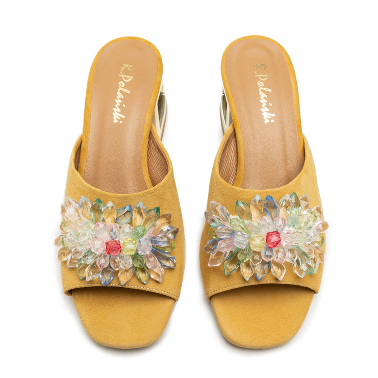 Klapki R.Polański 1021 - Yellow Zamsz