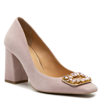 Czółenka R.Polański 1673 - Różowy Zamsz