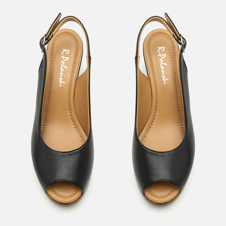 Sandały R.Polański 2118 - Czarny Lico