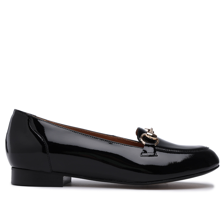 Baleriny 1138 - Czarny Lakier Comfort