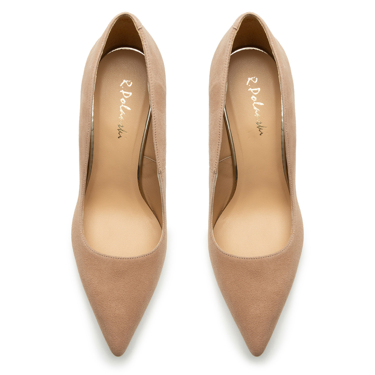 Czółenka R.Polański 1809 - Beżowy Zamsz