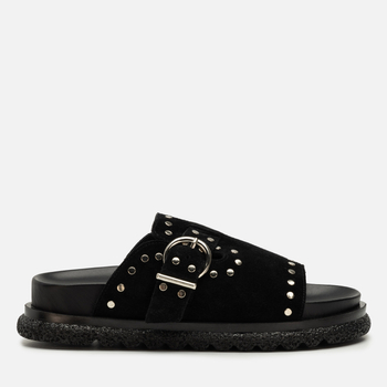 Klapki R.Polański 2160 - Czarny Zamsz