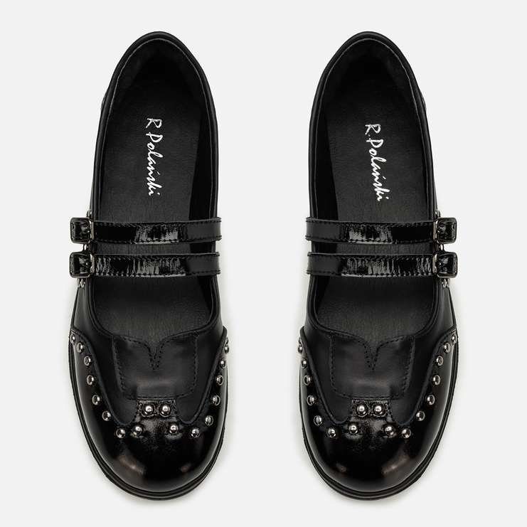 Baleriny R.Polański 2208 - Czarny Lico/Czarny Naplak