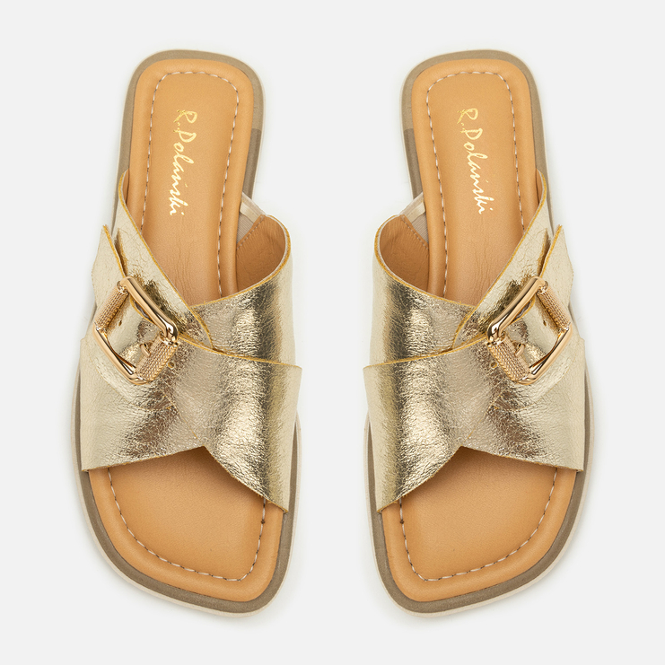 Klapki R.Polański 2205 - Złoty Lico