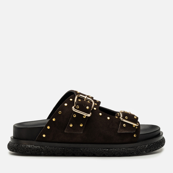 Klapki R.Polański 2166 - Brązowy Zamsz