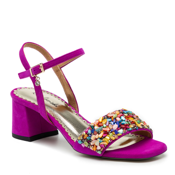 Sandały R.Polański 1123/A - Fuksja Zamsz