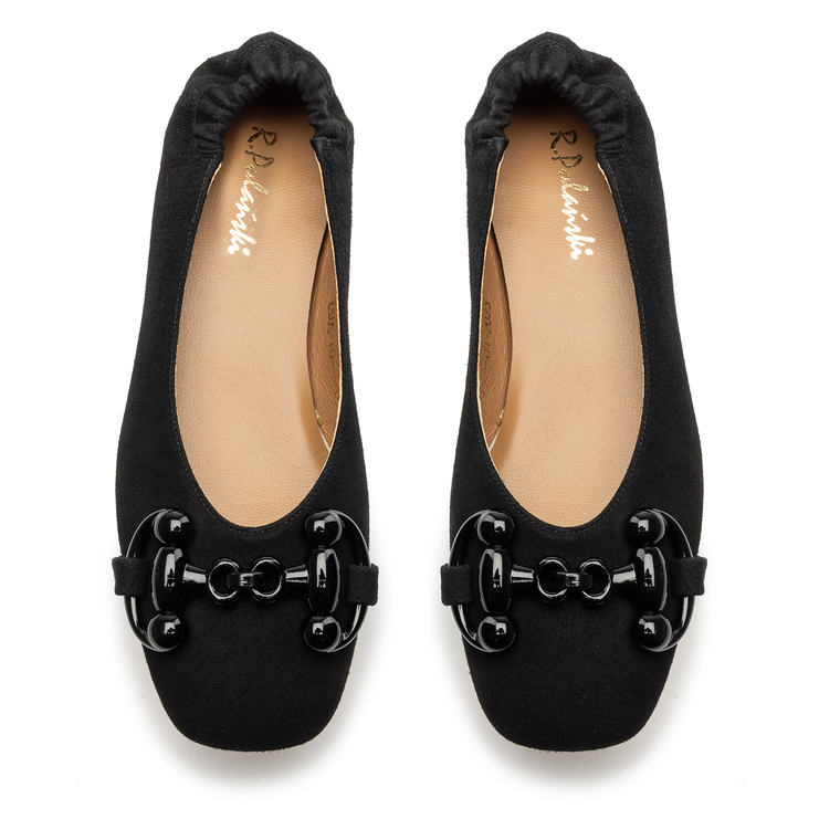 Baleriny R.Polański 1611 - Czarny Zamsz