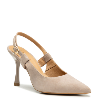 Sandały R.Polański 1442 - Cappuccino Zamsz