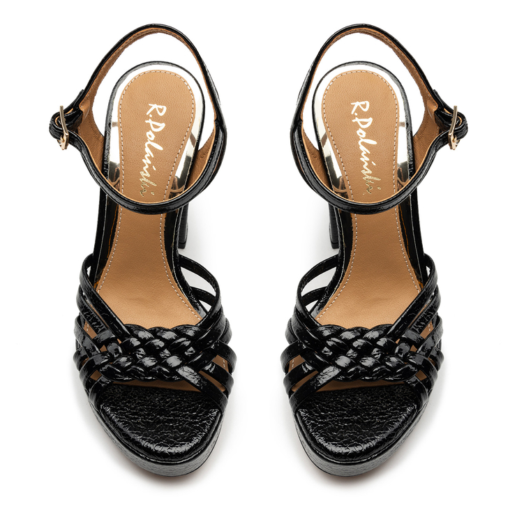 Sandały R.Polański 1666 - Czarny Kryształ