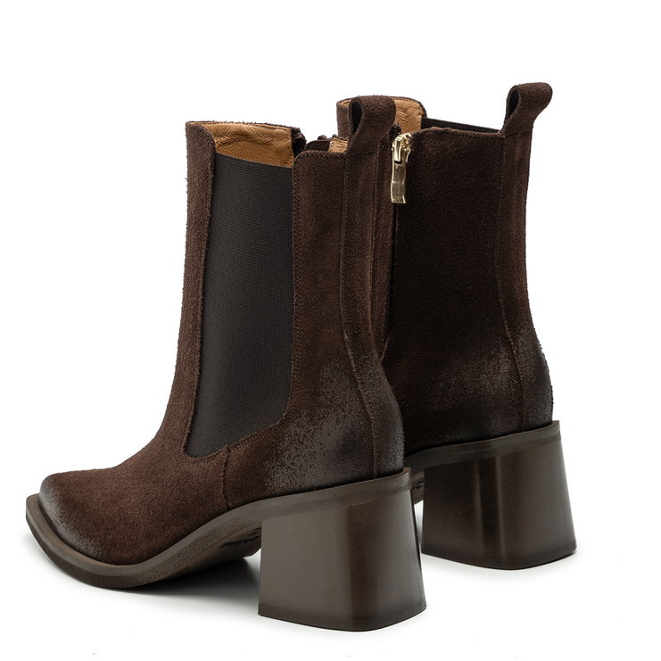 Botki R.Polański 2034/K - Chocolate 119 Zamsz