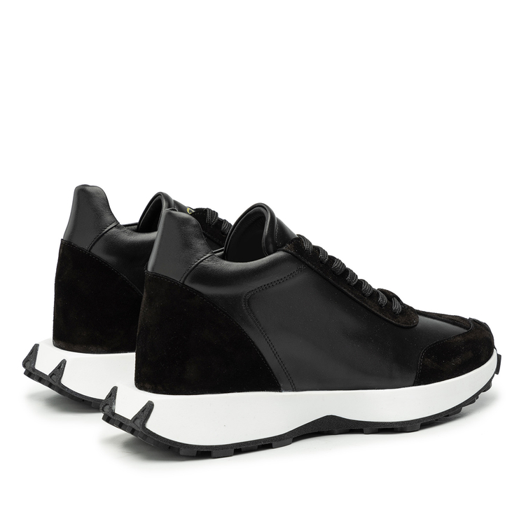 Sneakersy R.Polański 2107 - Czarny Lico/Czarny Zamsz