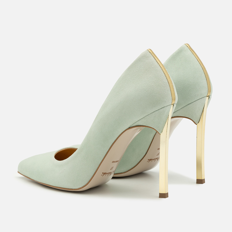 Szpilki 1044 - Miętowy Zamsz