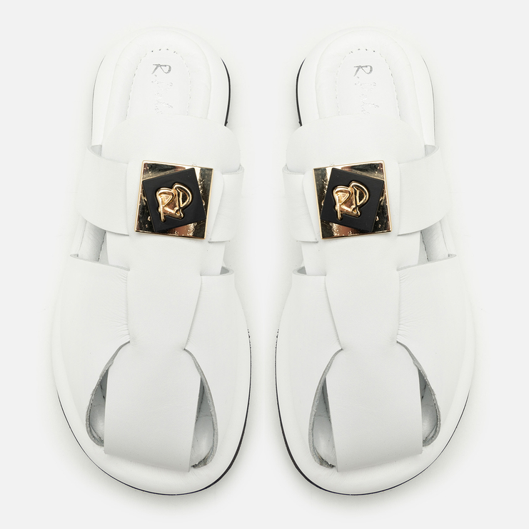 Klapki R.Polański 2128 - Biały Lico