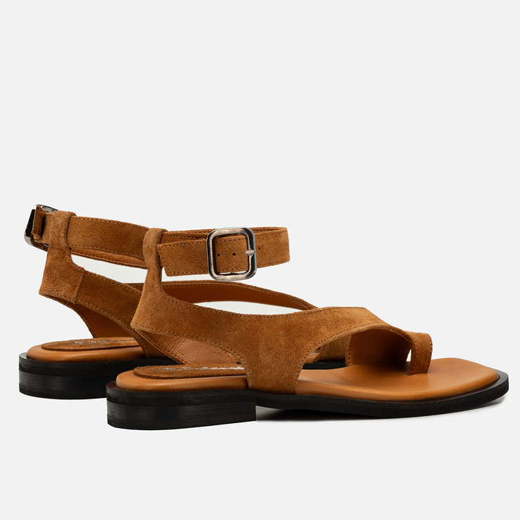 Sandały R.Polański 2178 - Rudy Zamsz