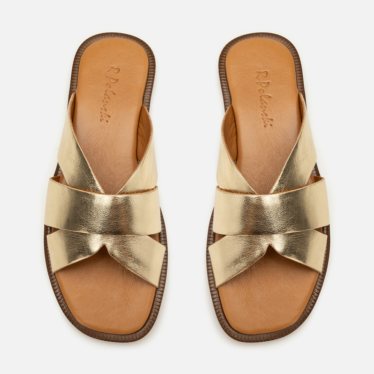 Klapki R.Polański 2221 - Złoty Lico