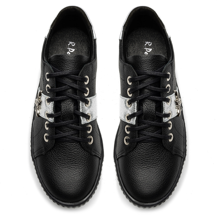 Sneakersy R.Polański 961 - Czarny Lico/Srebrny