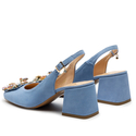 Sandały R.Polański 1630 - Niebieski Zamsz