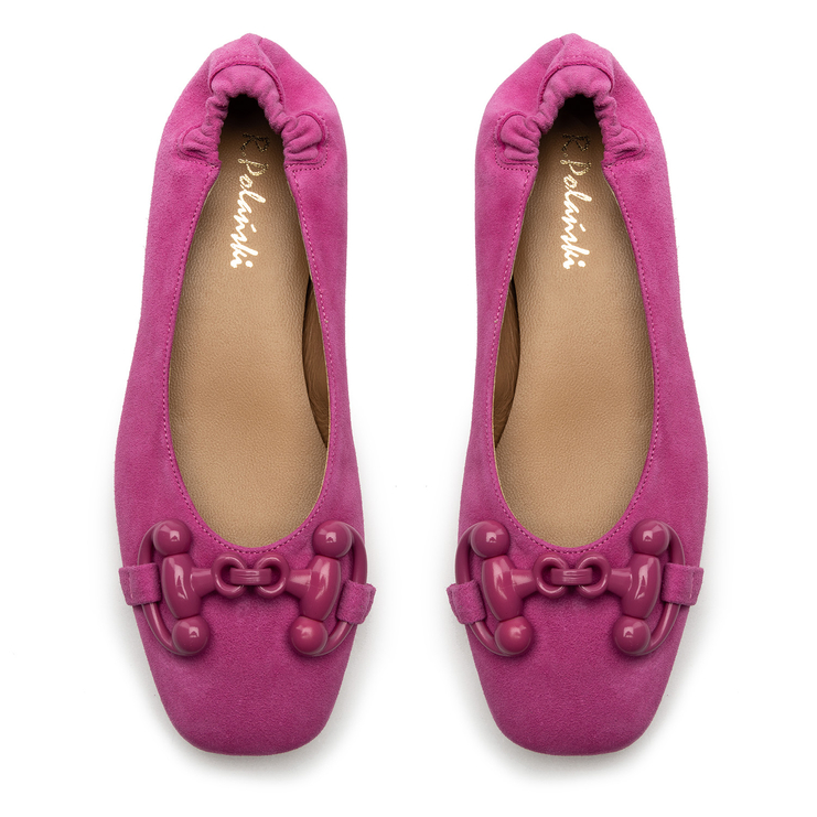 Baleriny R.Polański 1611 - Magnolia Zamsz