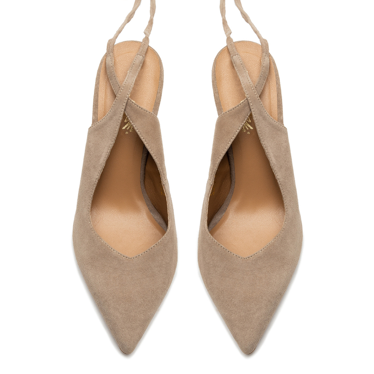 Sandały R.Polański 1421 - Cappuccino Zamsz