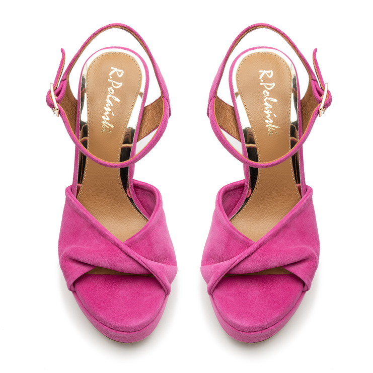 Sandały R.Polański 1668 - Magnolia Zamsz