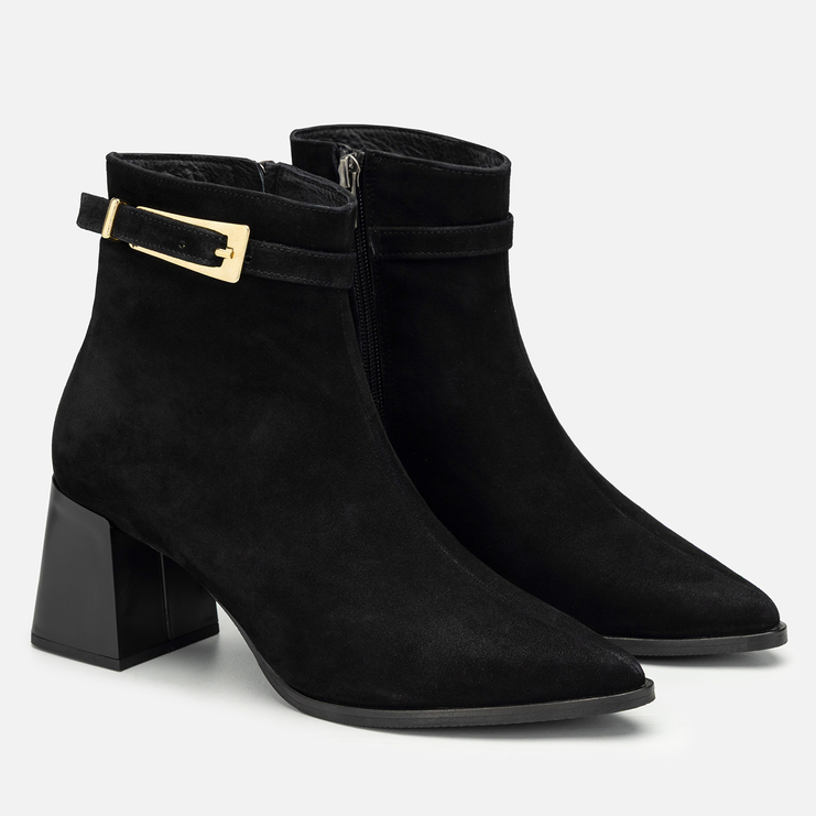 Botki R.Polański 2228 - Czarny Zamsz