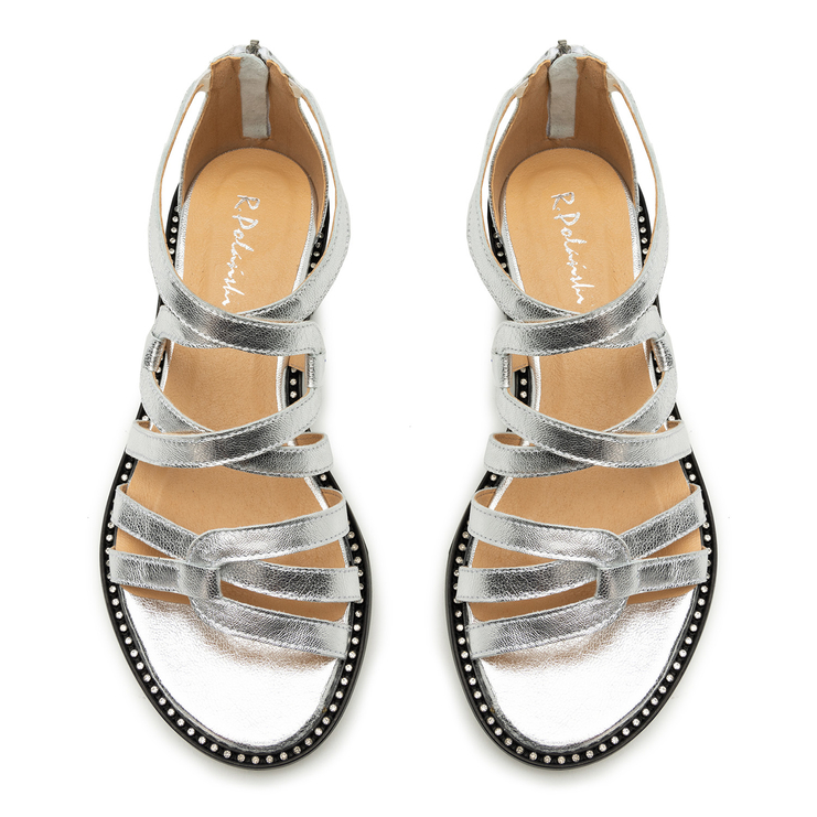 Sandały R.Polański 1642 - Srebrny Lico