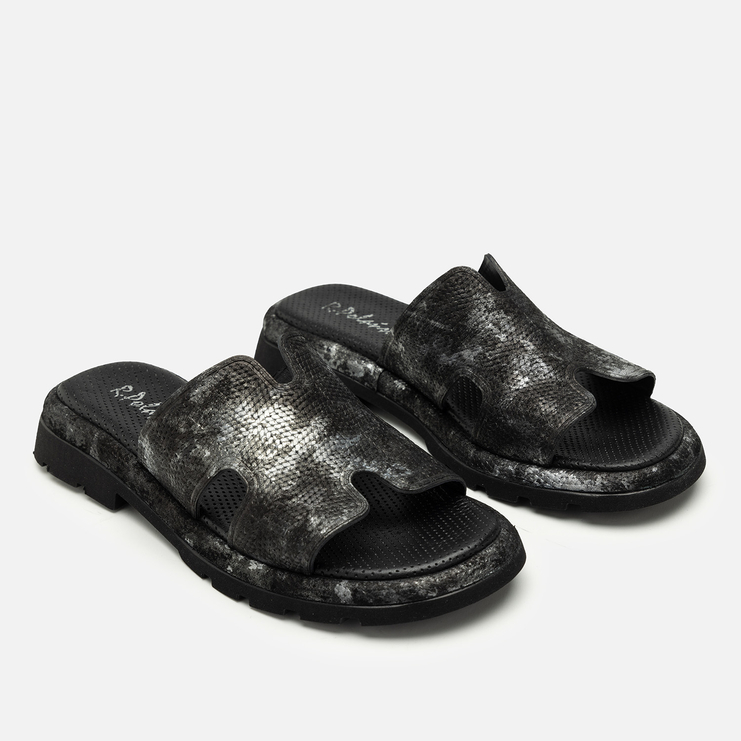 Klapki R.Polański 2123 - Srebrny Snake
