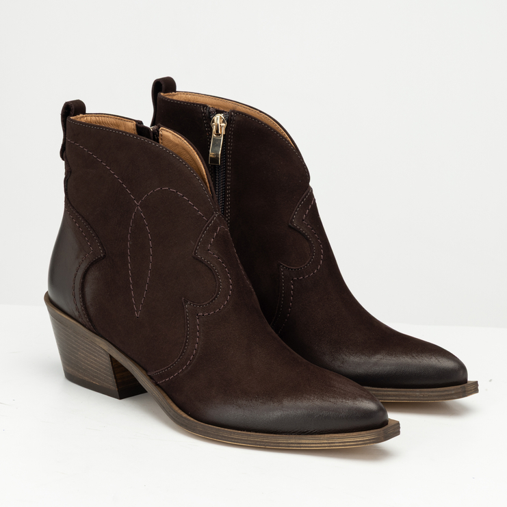 Botki R.Polański 1024 - Ciemny Brązowy Nubuk